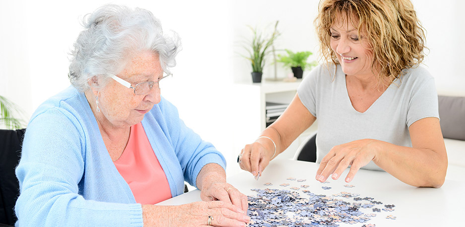 playing with puzzle
