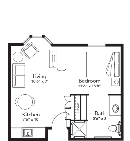 Floor Plan Assisted Living Studio